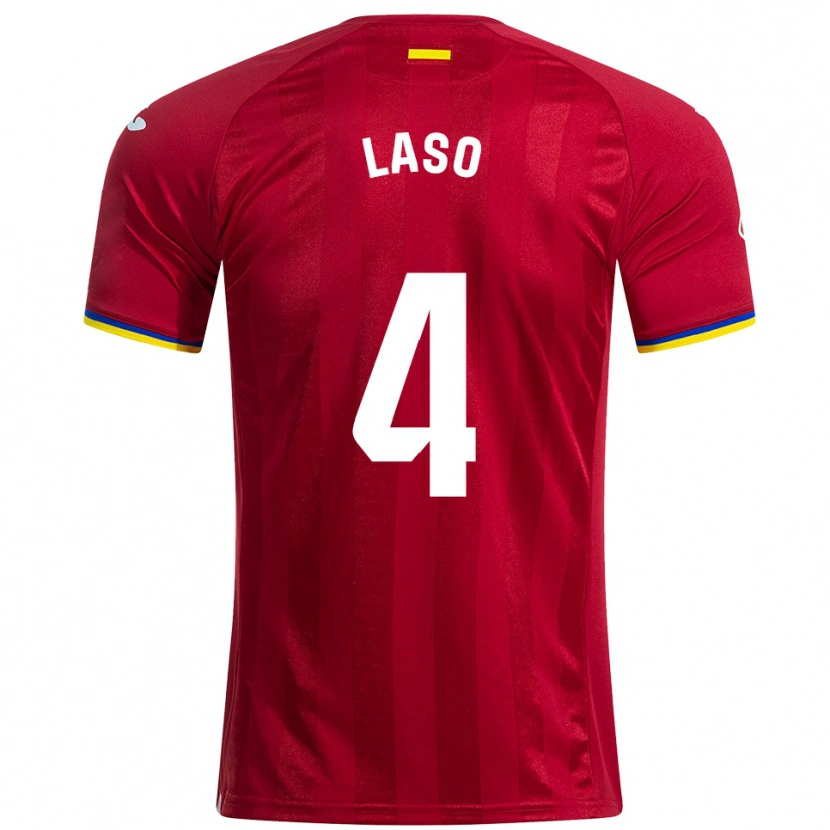Danxen Enfant Maillot Lucas Laso #4 Rouge Jaune Bleu Tenues Extérieur 2025/26 T-Shirt