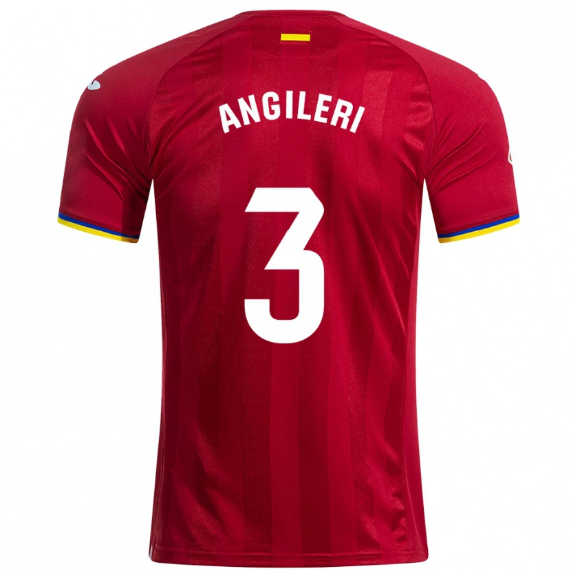 Danxen Enfant Maillot Fabrizio Angileri #3 Rouge Jaune Bleu Tenues Extérieur 2025/26 T-Shirt