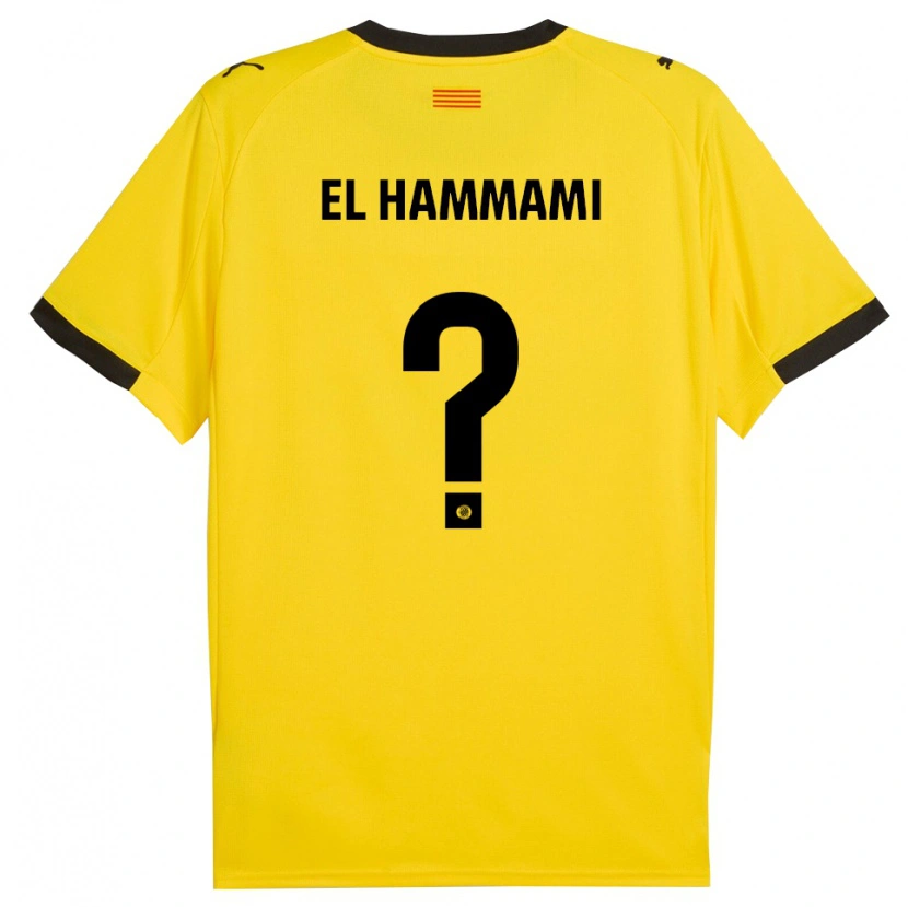 Danxen Enfant Maillot Ayoub El Hammami #0 Jaune Noir Tenues Extérieur 2025/26 T-Shirt