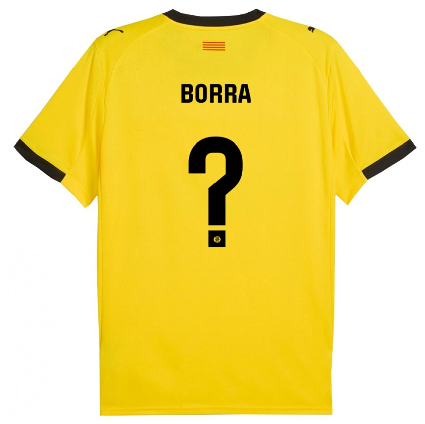 Danxen Enfant Maillot Biel Borra #0 Jaune Noir Tenues Extérieur 2025/26 T-Shirt