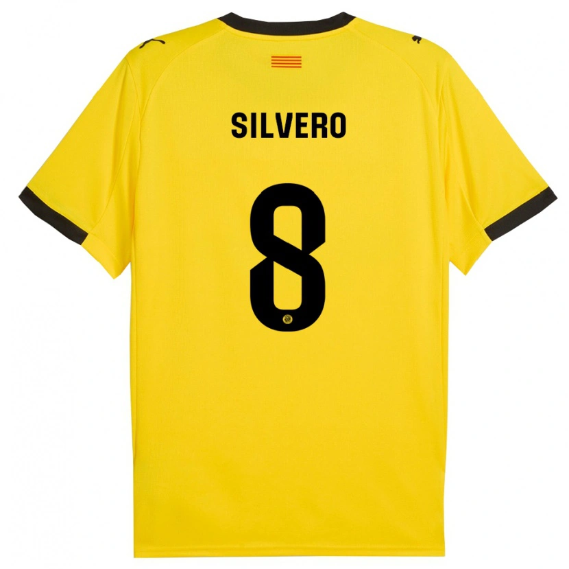 Danxen Enfant Maillot Pol Silvero #8 Jaune Noir Tenues Extérieur 2025/26 T-Shirt