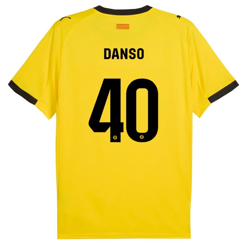 Danxen Enfant Maillot Jordi Danso #40 Jaune Noir Tenues Extérieur 2025/26 T-Shirt