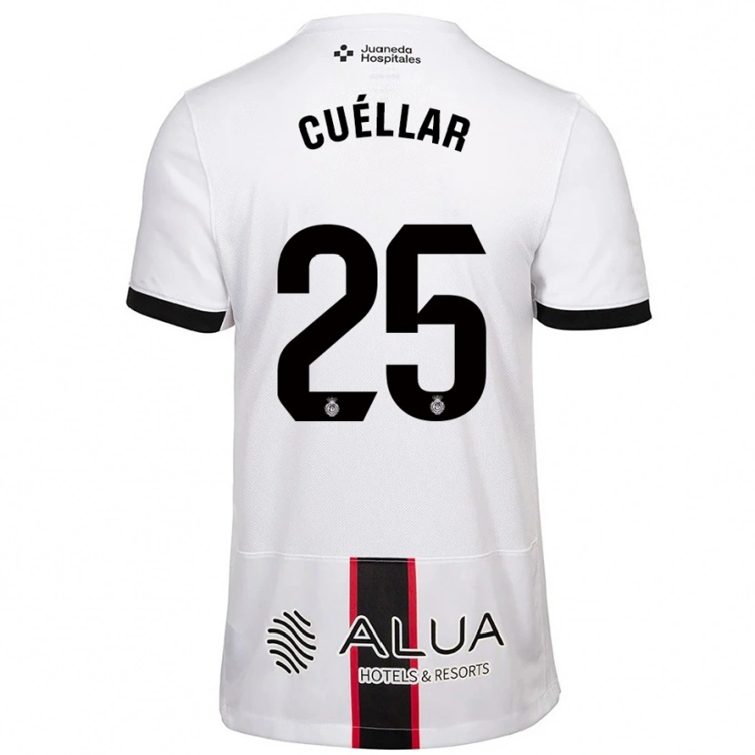 Danxen Enfant Maillot Iván Cuéllar #25 Blanc Noir Tenues Extérieur 2025/26 T-Shirt