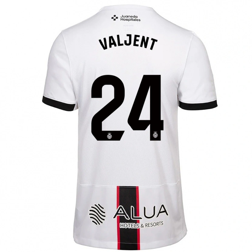 Danxen Enfant Maillot Martin Valjent #24 Blanc Noir Tenues Extérieur 2025/26 T-Shirt