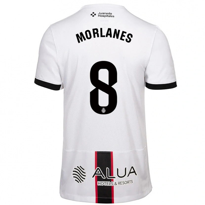 Danxen Enfant Maillot Manu Morlanes #8 Blanc Noir Tenues Extérieur 2025/26 T-Shirt