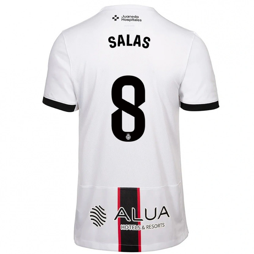Danxen Enfant Maillot Jan Salas #8 Blanc Noir Tenues Extérieur 2025/26 T-Shirt