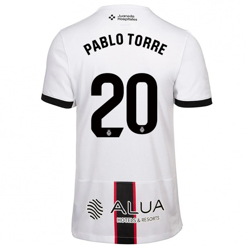 Danxen Enfant Maillot Pablo Torre #20 Blanc Noir Tenues Extérieur 2025/26 T-Shirt