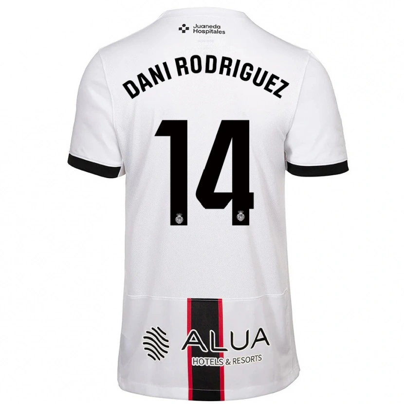 Danxen Enfant Maillot Dani Rodríguez #14 Blanc Noir Tenues Extérieur 2025/26 T-Shirt