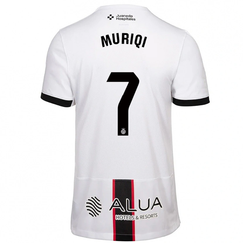 Danxen Enfant Maillot Vedat Muriqi #7 Blanc Noir Tenues Extérieur 2025/26 T-Shirt