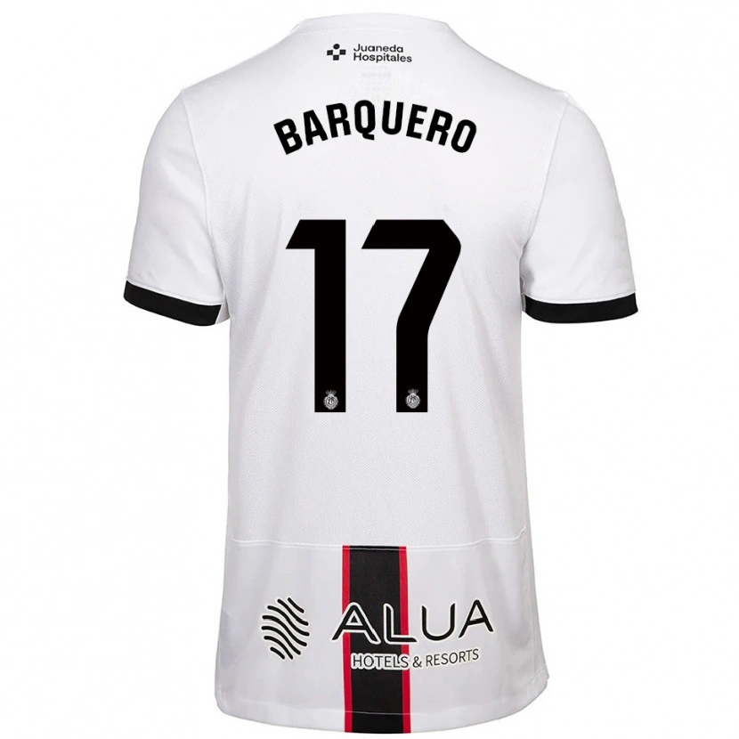 Danxen Enfant Maillot Adrián Barquero #17 Blanc Noir Tenues Extérieur 2025/26 T-Shirt