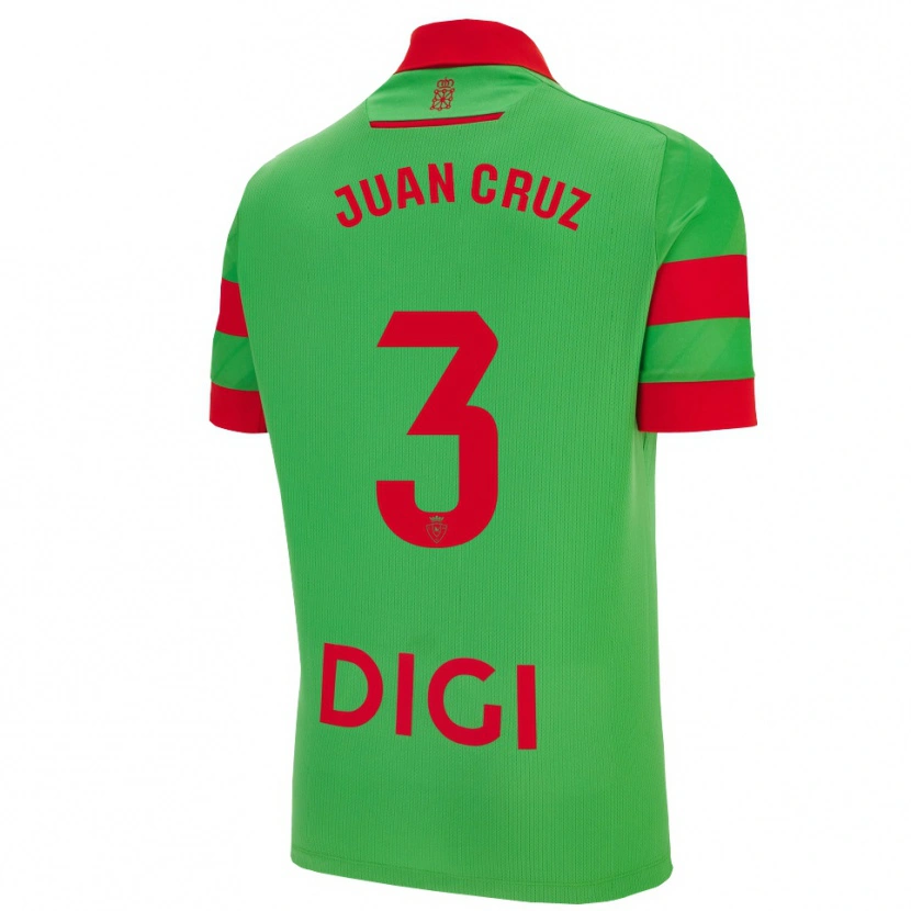 Danxen Enfant Maillot Juan Cruz #3 Vert Rouge Tenues Extérieur 2025/26 T-Shirt