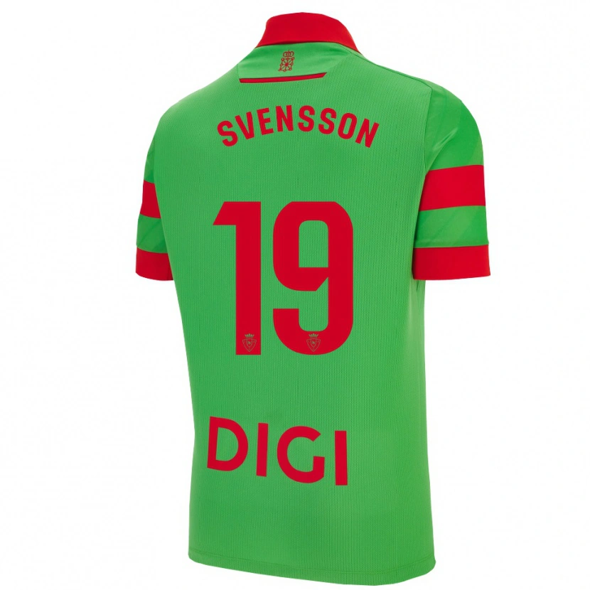 Danxen Enfant Maillot Max Svensson #19 Vert Rouge Tenues Extérieur 2025/26 T-Shirt