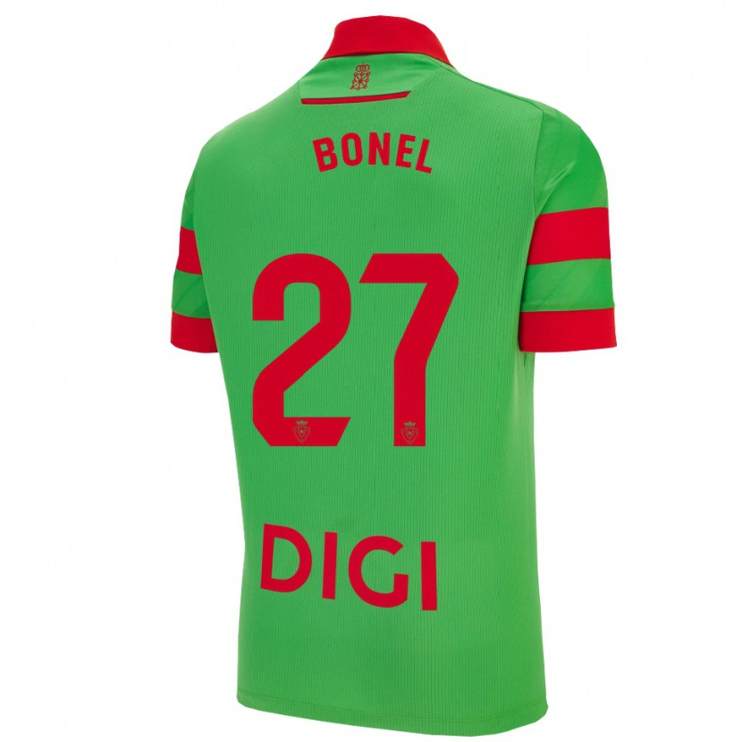 Danxen Enfant Maillot Aimar Bonel #27 Vert Rouge Tenues Extérieur 2025/26 T-Shirt