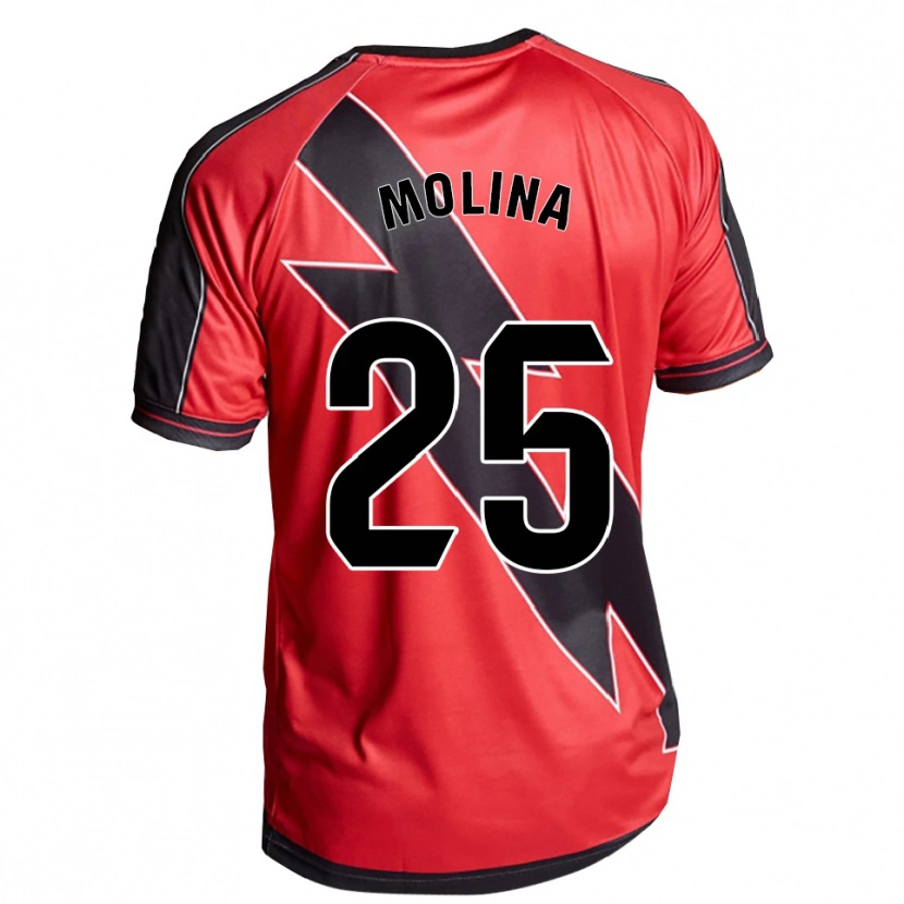 Danxen Enfant Maillot Adrián Molina #25 Rouge Noir Tenues Extérieur 2025/26 T-Shirt