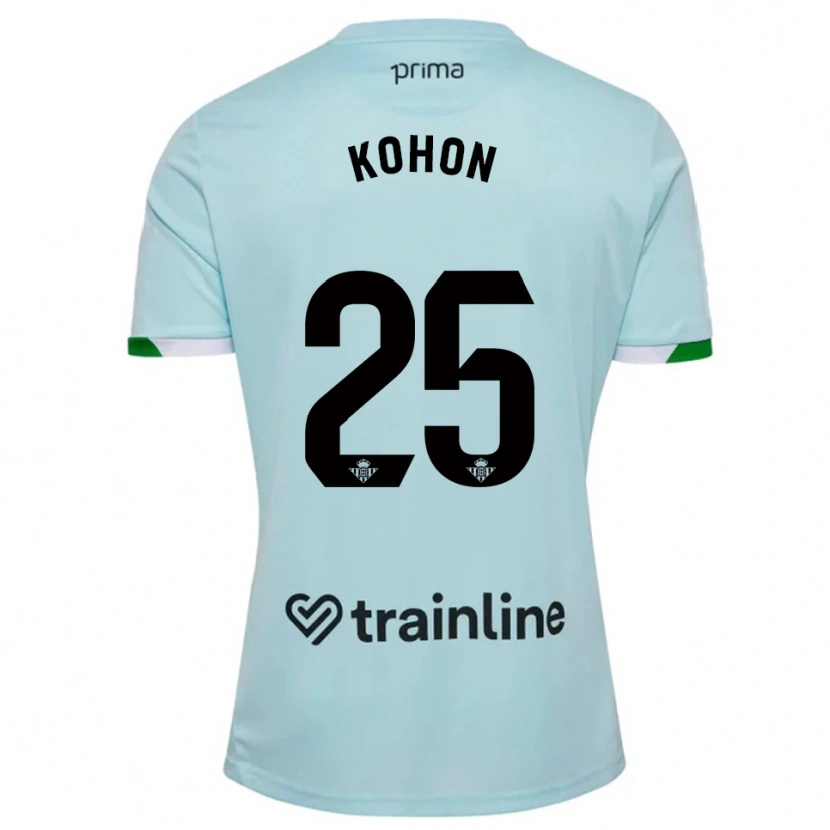 Danxen Enfant Maillot Rudy Kohon #25 Bleu Ciel Vert Tenues Extérieur 2025/26 T-Shirt