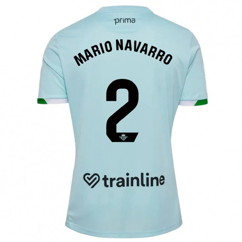 Danxen Enfant Maillot Mario Navarro #2 Bleu Ciel Vert Tenues Extérieur 2025/26 T-Shirt