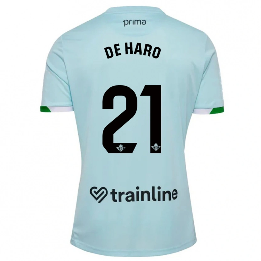 Danxen Enfant Maillot Alberto De Haro #21 Bleu Ciel Vert Tenues Extérieur 2025/26 T-Shirt