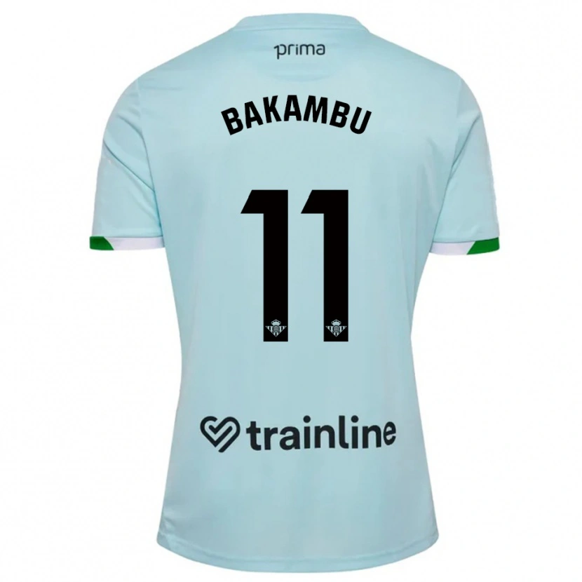 Danxen Enfant Maillot Cédric Bakambu #11 Bleu Ciel Vert Tenues Extérieur 2025/26 T-Shirt