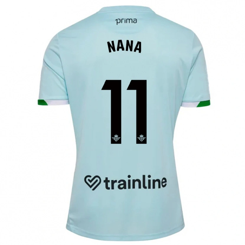 Danxen Enfant Maillot Nuria Ligero Fernández #11 Bleu Ciel Vert Tenues Extérieur 2025/26 T-Shirt