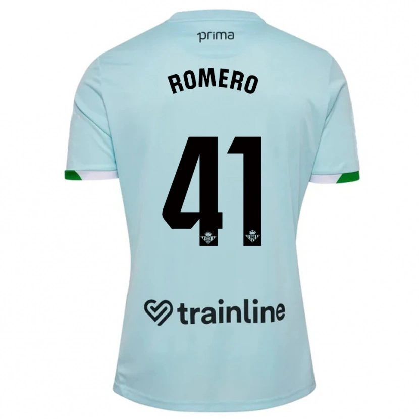 Danxen Enfant Maillot José Romero #41 Bleu Ciel Vert Tenues Extérieur 2025/26 T-Shirt