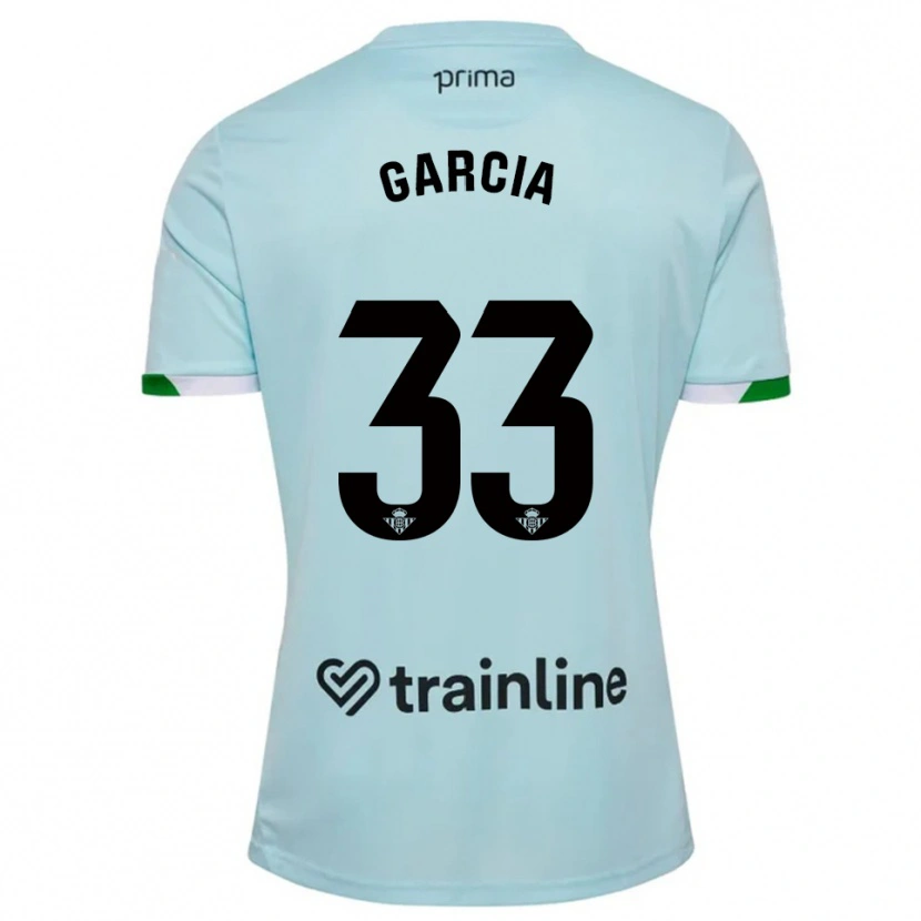 Danxen Enfant Maillot Pablo García #33 Bleu Ciel Vert Tenues Extérieur 2025/26 T-Shirt
