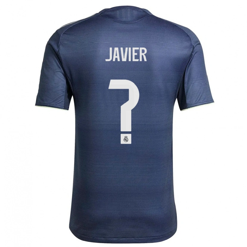 Danxen Enfant Maillot Javier Navarro #0 Marine Argent Tenues Extérieur 2025/26 T-Shirt