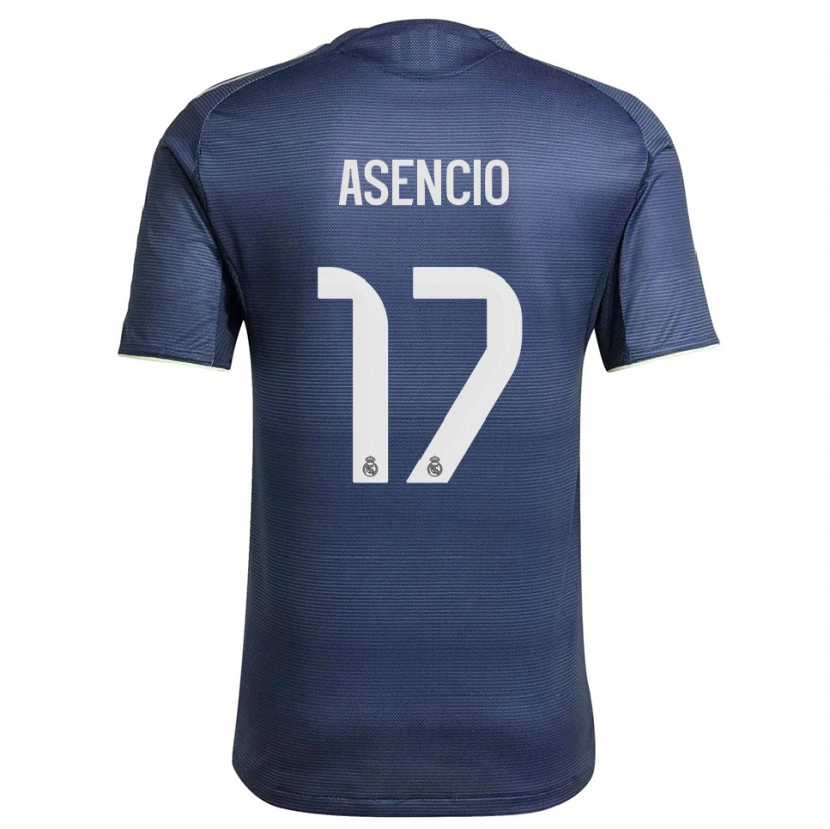 Danxen Enfant Maillot Raúl Asencio #17 Marine Argent Tenues Extérieur 2025/26 T-Shirt