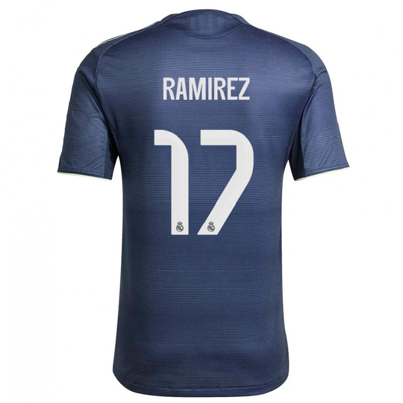 Danxen Enfant Maillot Darío Ramírez #17 Marine Argent Tenues Extérieur 2025/26 T-Shirt