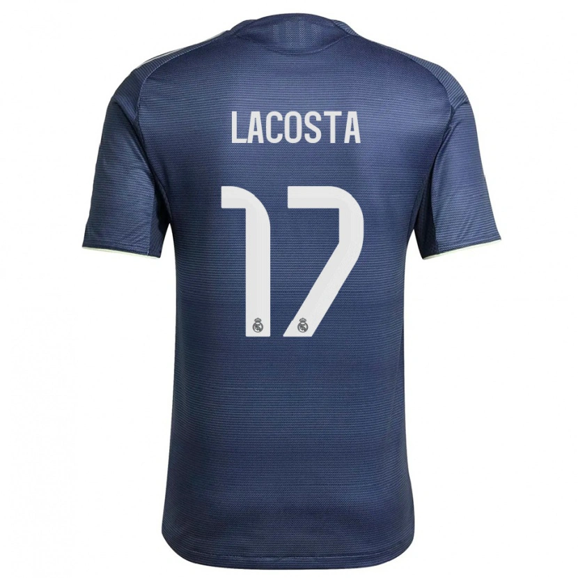 Danxen Enfant Maillot Diego Lacosta #17 Marine Argent Tenues Extérieur 2025/26 T-Shirt
