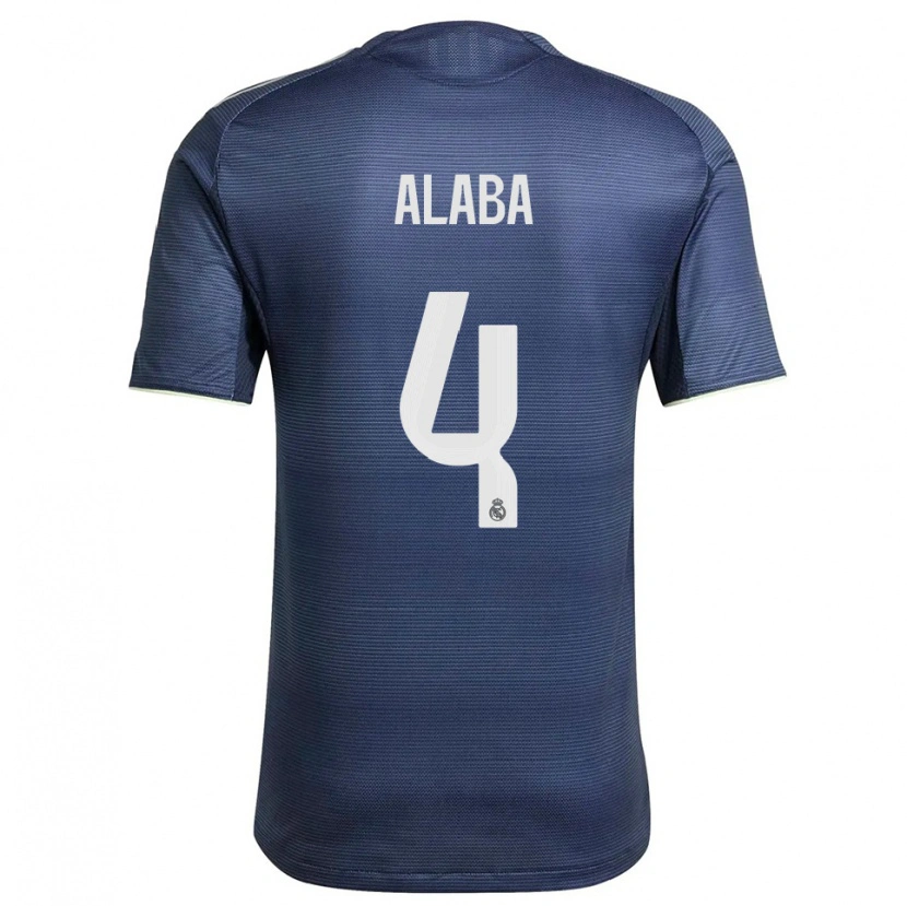 Danxen Enfant Maillot David Alaba #4 Marine Argent Tenues Extérieur 2025/26 T-Shirt