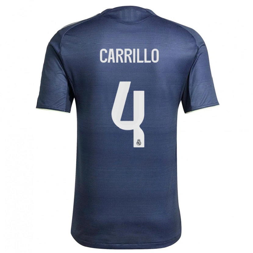 Danxen Enfant Maillot Alvaro Carrillo #4 Marine Argent Tenues Extérieur 2025/26 T-Shirt