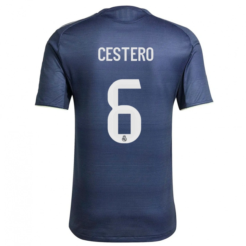 Danxen Enfant Maillot Jorge Cestero #6 Marine Argent Tenues Extérieur 2025/26 T-Shirt