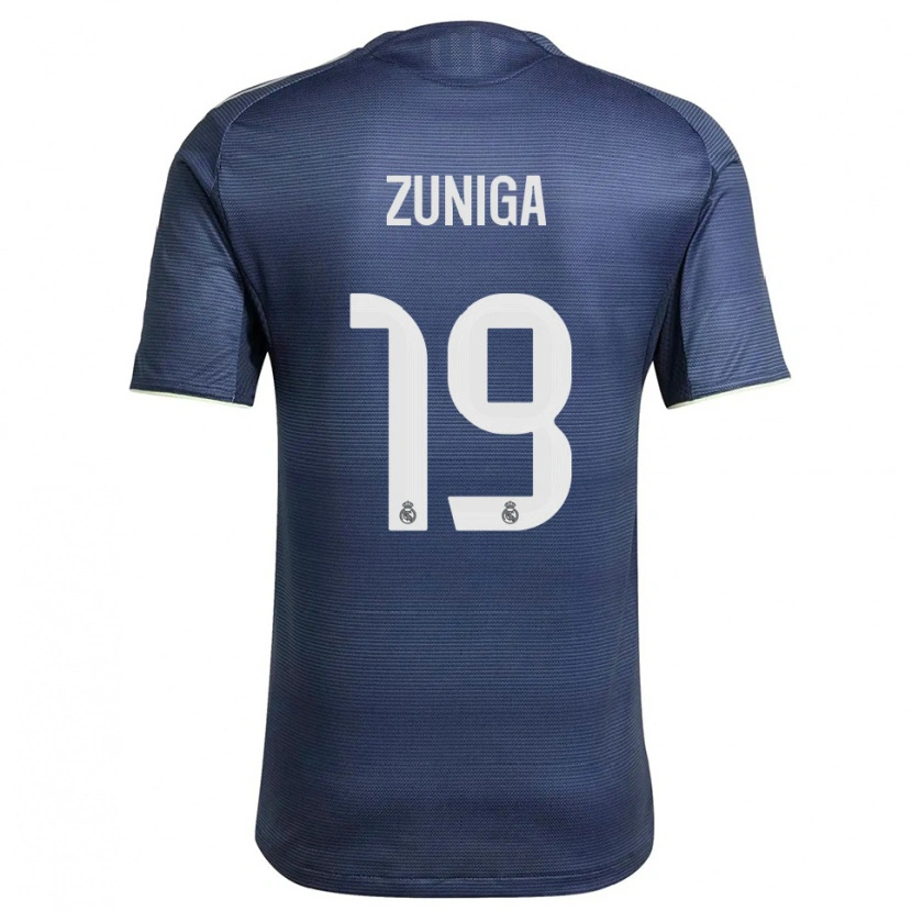 Danxen Enfant Maillot Loren Zúñiga #19 Marine Argent Tenues Extérieur 2025/26 T-Shirt