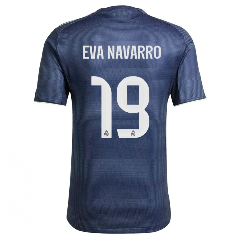 Danxen Enfant Maillot Eva Navarro #19 Marine Argent Tenues Extérieur 2025/26 T-Shirt