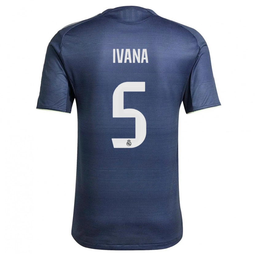 Danxen Enfant Maillot Ivana Andres #5 Marine Argent Tenues Extérieur 2025/26 T-Shirt