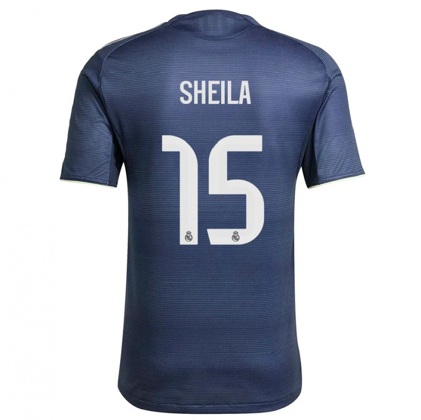 Danxen Enfant Maillot Sheila García #15 Marine Argent Tenues Extérieur 2025/26 T-Shirt
