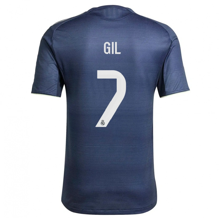 Danxen Enfant Maillot Iker Gil #7 Marine Argent Tenues Extérieur 2025/26 T-Shirt