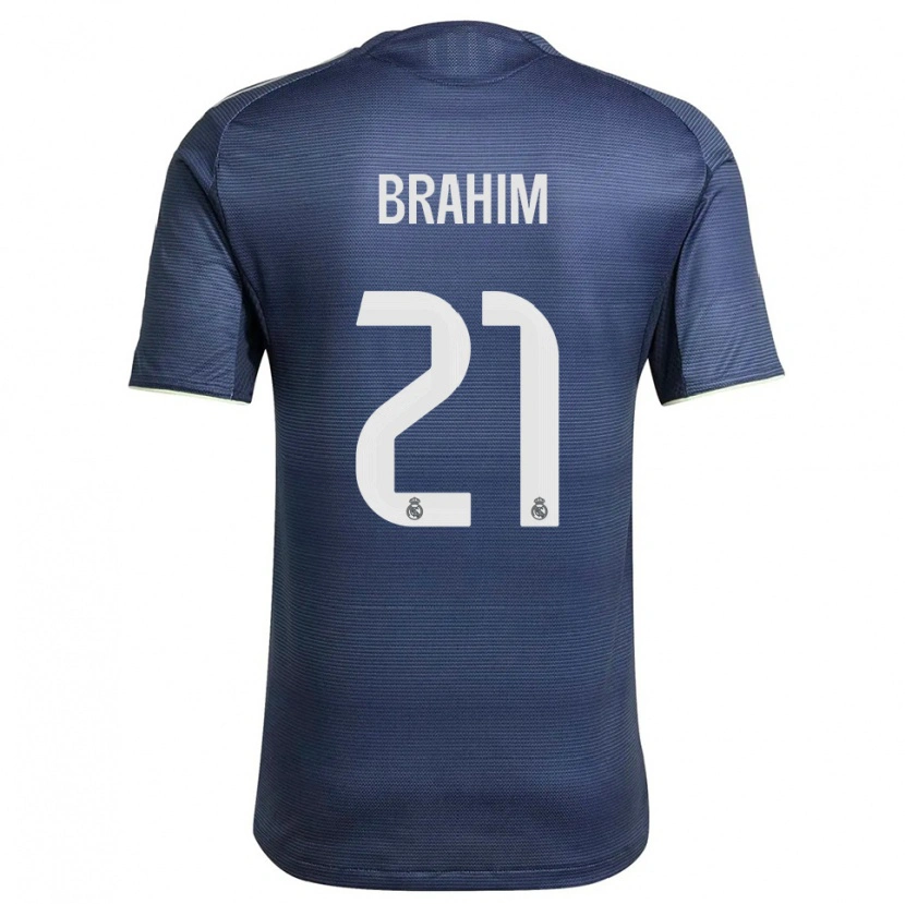 Danxen Enfant Maillot Brahim Díaz #21 Marine Argent Tenues Extérieur 2025/26 T-Shirt