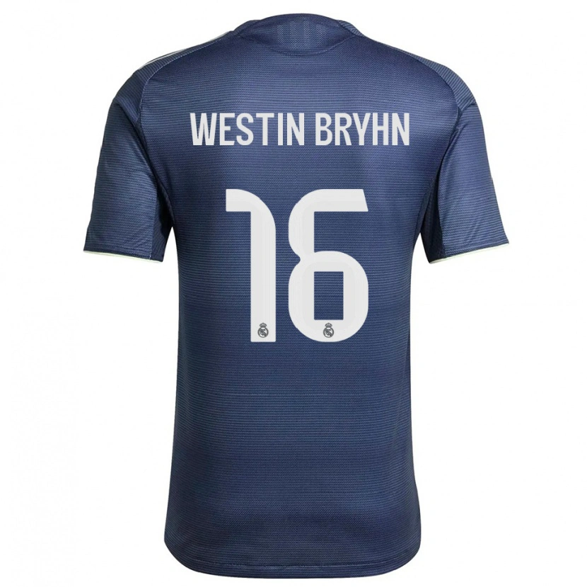Danxen Enfant Maillot Leon Westin Bryhn #16 Marine Argent Tenues Extérieur 2025/26 T-Shirt