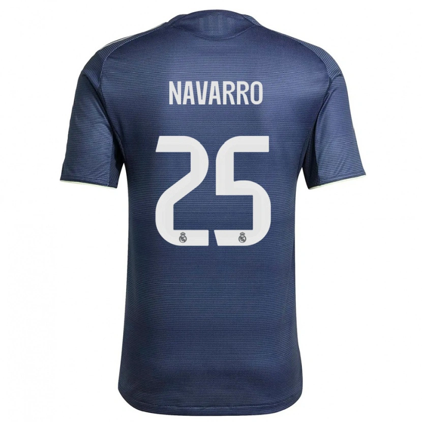 Danxen Enfant Maillot Javier Navarro #25 Marine Argent Tenues Extérieur 2025/26 T-Shirt