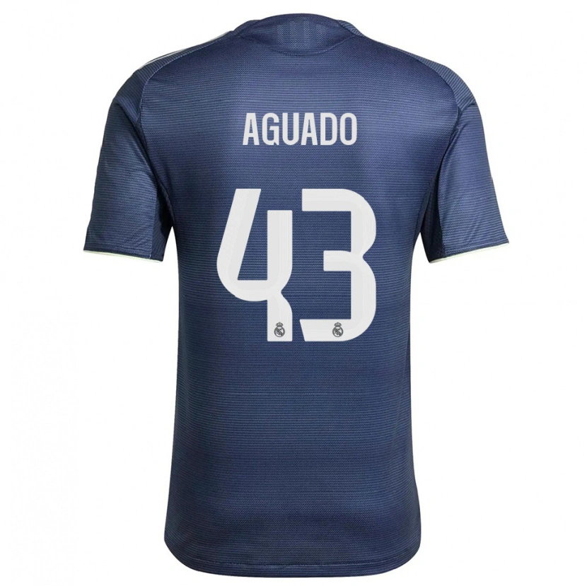 Danxen Enfant Maillot Diego Aguado #43 Marine Argent Tenues Extérieur 2025/26 T-Shirt