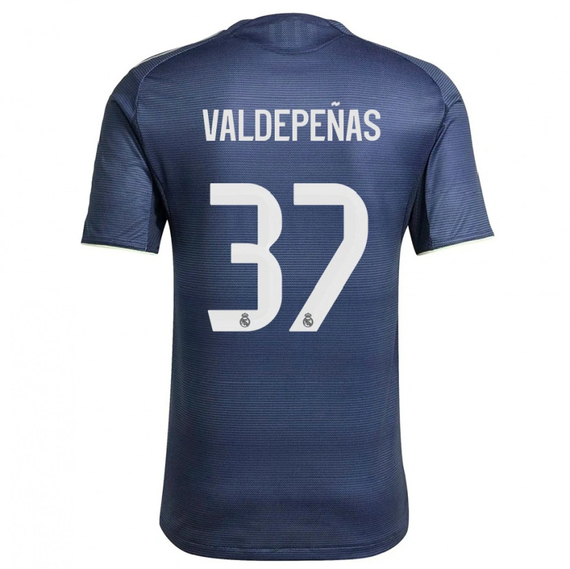 Danxen Enfant Maillot Víctor Valdepeñas #37 Marine Argent Tenues Extérieur 2025/26 T-Shirt
