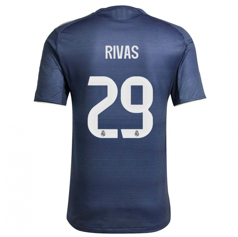 Danxen Enfant Maillot Mario Rivas #29 Marine Argent Tenues Extérieur 2025/26 T-Shirt