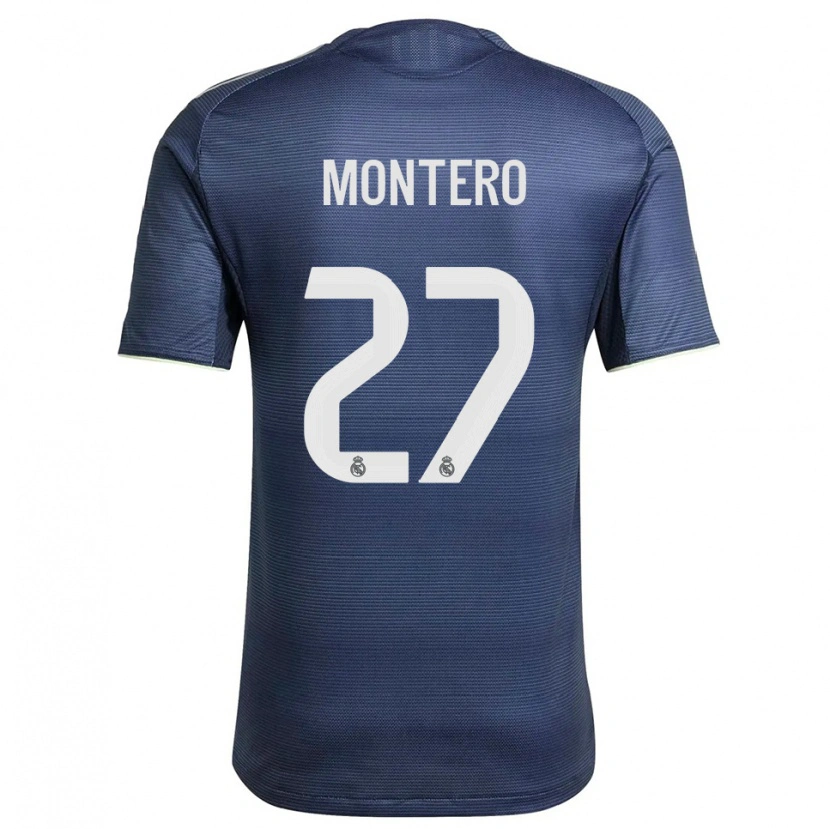 Danxen Enfant Maillot Pablo Montero #27 Marine Argent Tenues Extérieur 2025/26 T-Shirt