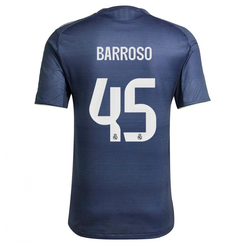Danxen Enfant Maillot Jaime Barroso #45 Marine Argent Tenues Extérieur 2025/26 T-Shirt
