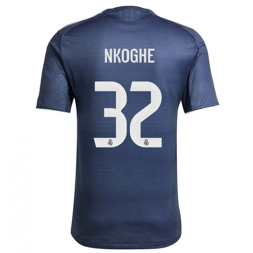 Danxen Enfant Maillot Ariel Nkoghe #32 Marine Argent Tenues Extérieur 2025/26 T-Shirt
