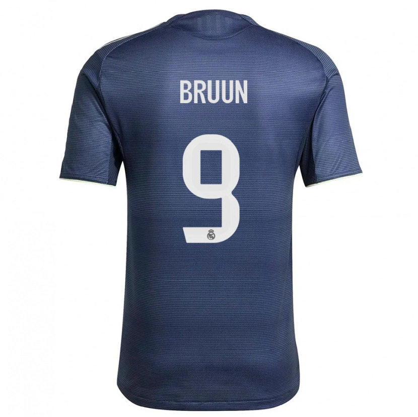 Danxen Enfant Maillot Signe Bruun #9 Marine Argent Tenues Extérieur 2025/26 T-Shirt