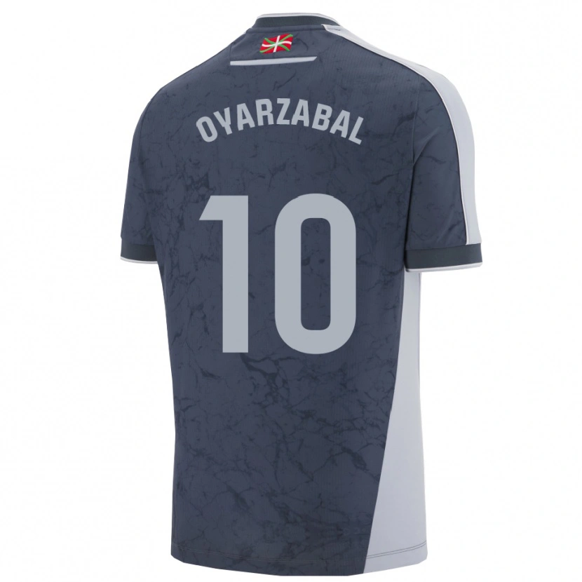 Danxen Enfant Maillot Mikel Oyarzabal #10 Bleu Foncé Blanc Tenues Extérieur 2025/26 T-Shirt