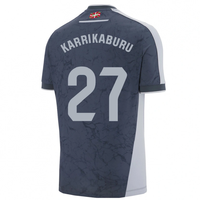 Danxen Enfant Maillot Jon Karrikaburu #27 Bleu Foncé Blanc Tenues Extérieur 2025/26 T-Shirt