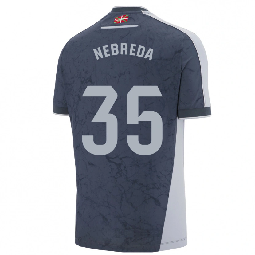 Danxen Enfant Maillot Eloy Nebreda #35 Bleu Foncé Blanc Tenues Extérieur 2025/26 T-Shirt